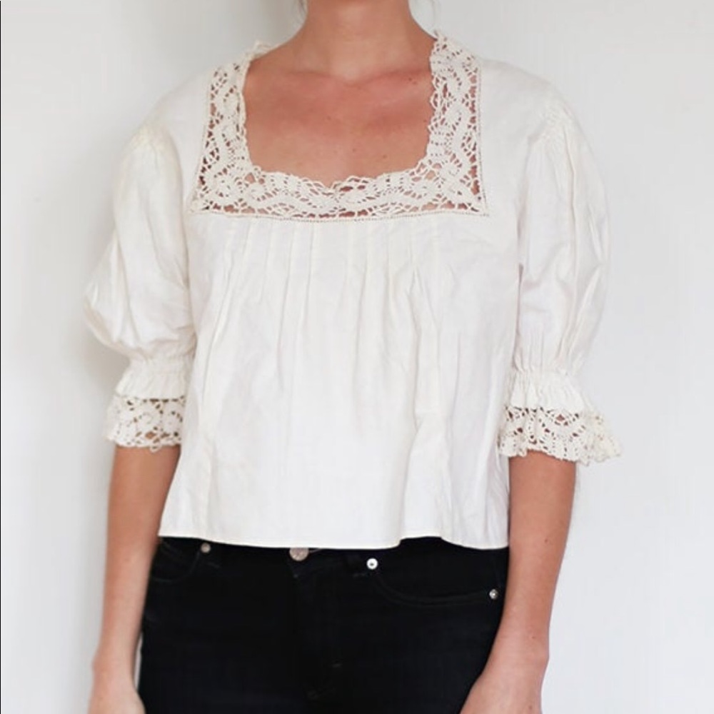 Exquisite 1930s Ivory Cotton Blouse